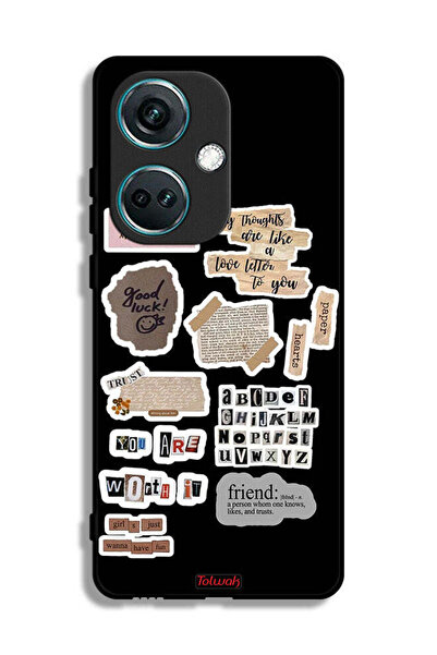 Tolwak غطاء حماية لهاتف OnePlus Nord CE3 بملصقات عبارات الحظ السعيد