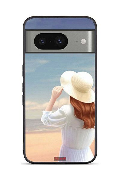 Tolwak Google Pixel 8 Protective Case Cover Hat Girl Standing