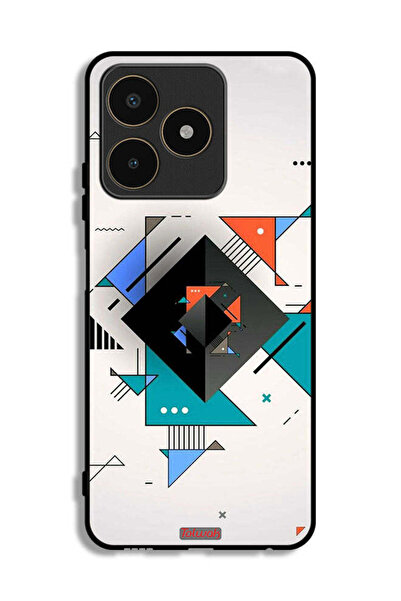 Tolwak غطاء حماية لهاتف Realme C53 بأشكال مربعة ومثلثة ونمط تجريدي