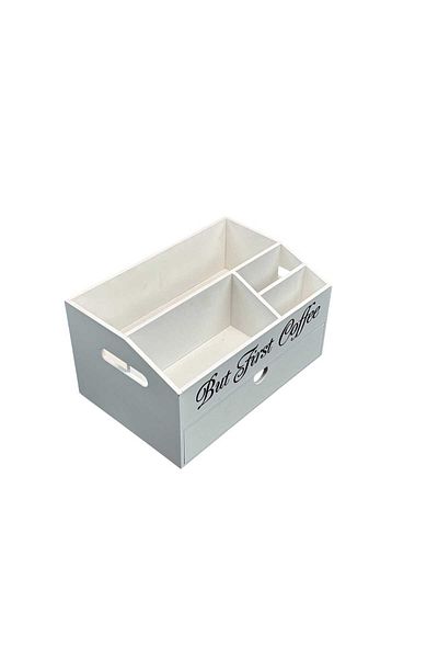 Generic Coffee corner organizer designed with an internal drawer made of wood (dimensions: 30*16.4*20) - to store your tools in style