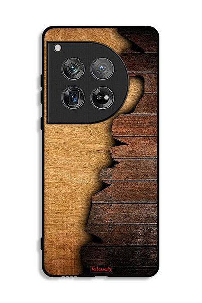 Tolwak OnePlus 12 Protective Case Cover Vintage Wood Pattern