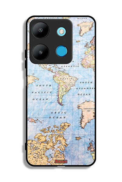 Tolwak غطاء حماية لهاتف Infinix Smart 7 بتصميم خريطة العالم
