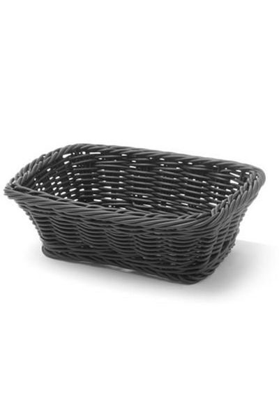 HENDI Koszyk na pieczywo prostokątny polipropylenowy czarny 190x130x60 mm - 426791