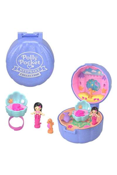 Polly Pocket Yüzük Kutusu Oyun Seti JCB24 - Mermaid Seashell Jfc12