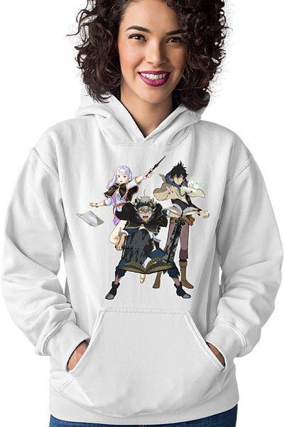 OEM Women's Hoodie Black Clover Asta Yuno Noelle Spells Books Wizard Academy