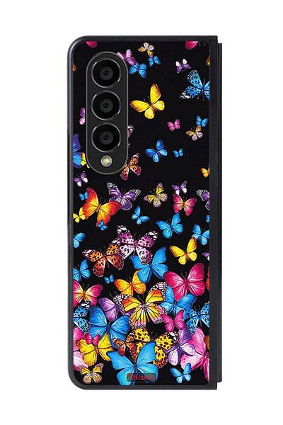 Tolwak Samsung Galaxy Z Fold 4 Protective Case Cover Colorful Butterflies