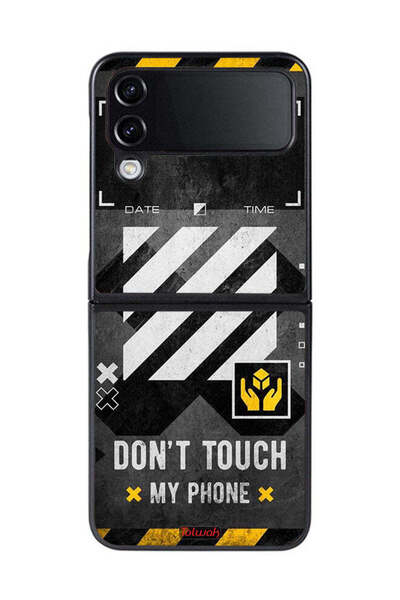 Tolwak غطاء حماية لهاتف Samsung Galaxy Z Flip 4 مكتوب عليه "لا تلمس هاتفي"