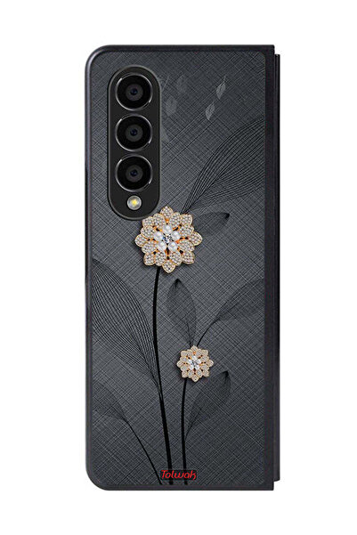 Tolwak غطاء حماية لهاتف سامسونج جالاكسي زد فولد 4 بتصميم زهور ماسية