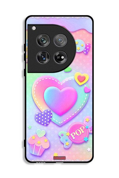 Tolwak OnePlus 12 Protective Case Cover Pop Hearts Art