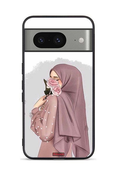 Tolwak Google Pixel 8 Protective Case Cover Holding Roses Girl Art