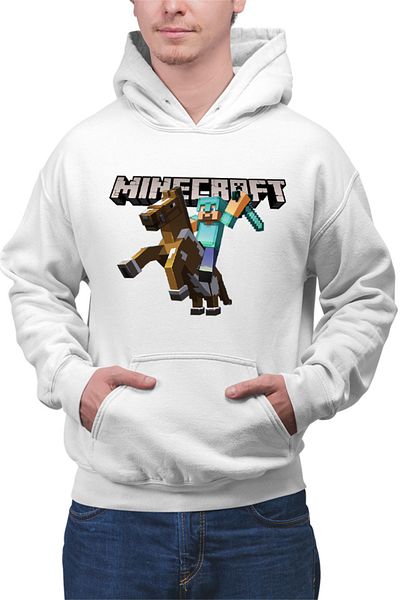 OEM Men's Hoodie Minecraft Logo Horse Diamond Armor Tools
