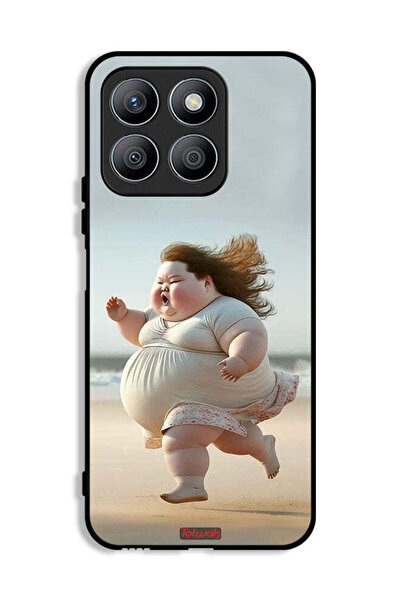 Tolwak غطاء حماية Honor X8b بتصميم فتاة سمينة تركض