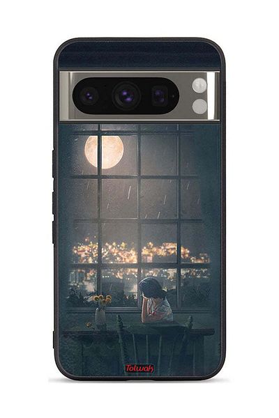 Tolwak Google Pixel 8 Pro Protective Case Cover Looking At Moon Art