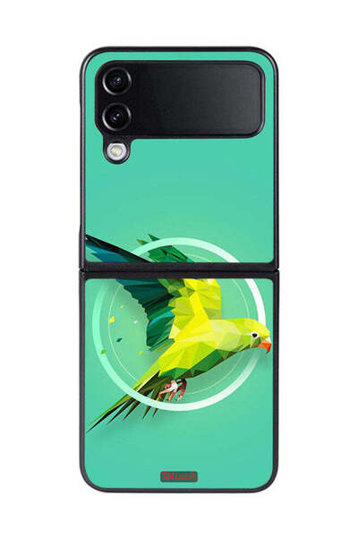 Tolwak غطاء حماية لهاتف سامسونج جالاكسي زد فليب 4 بتصميم ببغاء تجريدي