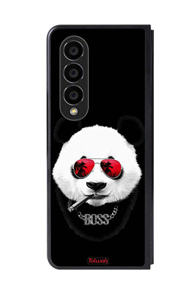 Tolwak غطاء حماية لهاتف سامسونج جالاكسي زد فولد 4 بتصميم بوس باندا