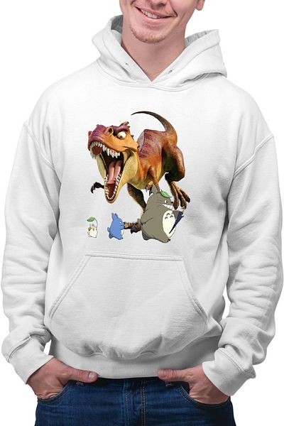 OEM Men's Hoodie Ice Age Totoro Dinosaur T-Rex Ghibli Animation