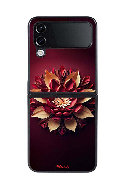 Tolwak غطاء حماية لهاتف Samsung Galaxy Z Flip 4 بتصميم زهور تجريدية