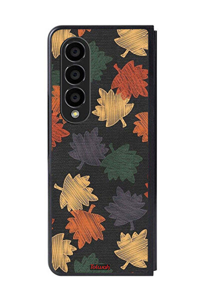 Tolwak غطاء حماية لهاتف سامسونج جالاكسي زد فولد 4 برسومات أوراق الخريف