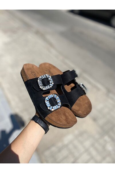 SMC SHOES Marin Model Double Buckle Stone Daily Summer Comfortable Slippers