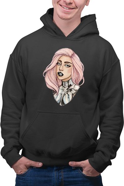 OEM Men's Hoodie Lady Gaga Draw Beautiful Model Fashion Design