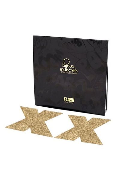 Bijoux Indiscrets Set 2 capace adezive pentru mameloane, Bijoux, reutilizabile, aurii, universale