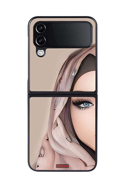 Tolwak غطاء حماية لهاتف Samsung Galaxy Z Flip 4 بتصميم فتاة نصف وجه