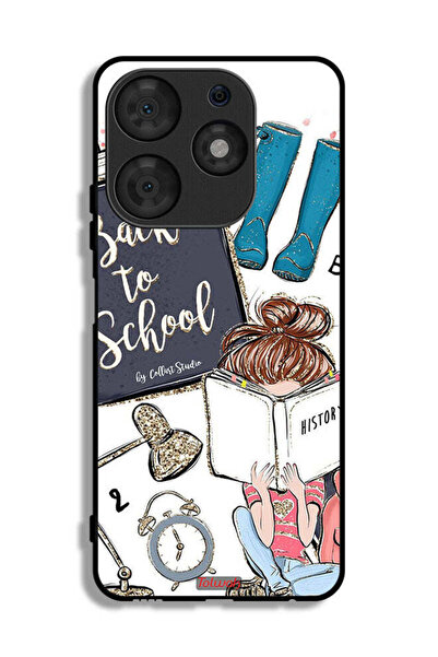 Tolwak Tecno Spark 10 Pro Protective Case Cover Back To School Girl Reading H...