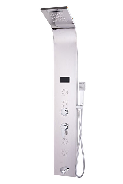 Trendy's Panou dus TRENDY’S, cu hidromasaj inox 5 functii Digital Thermo, cromat lucios, cu led