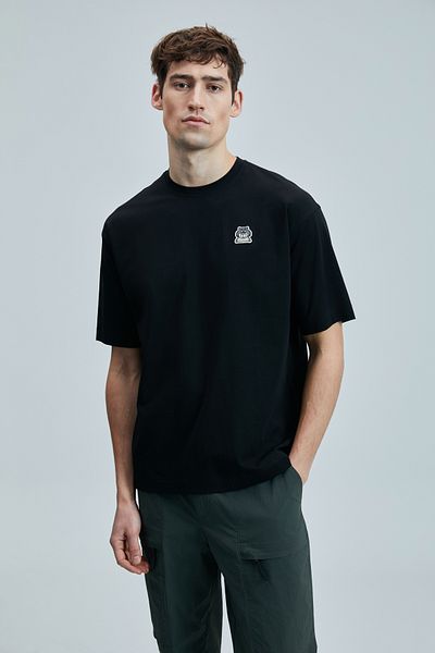 Lufian Nimbus Modern Graphic T-Shirt Black