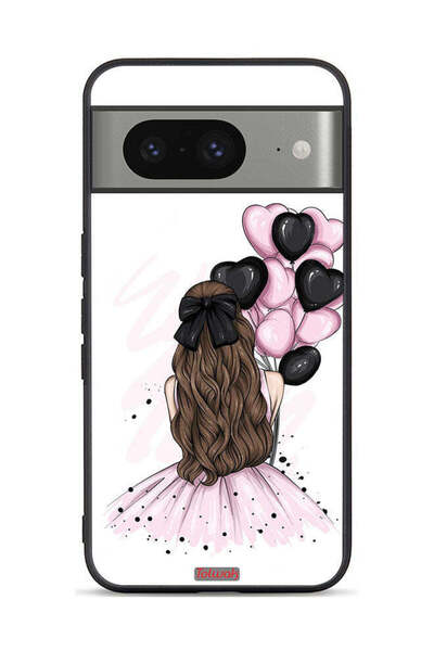 Tolwak غطاء حماية لهاتف Google Pixel 8 يحمل رسمة فتاة تحمل بالونات