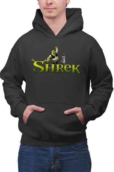 OEM Men's Hoodie Shrek Logo Monster Donkey Animal Gnome Medieval