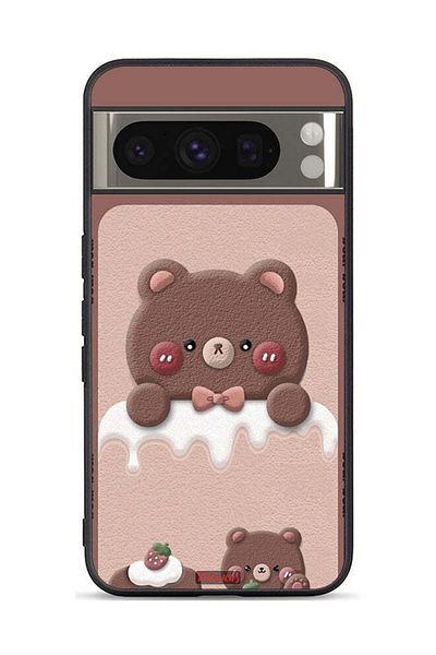 Tolwak Google Pixel 8 Pro Protective Case Cover Bear Strawberry