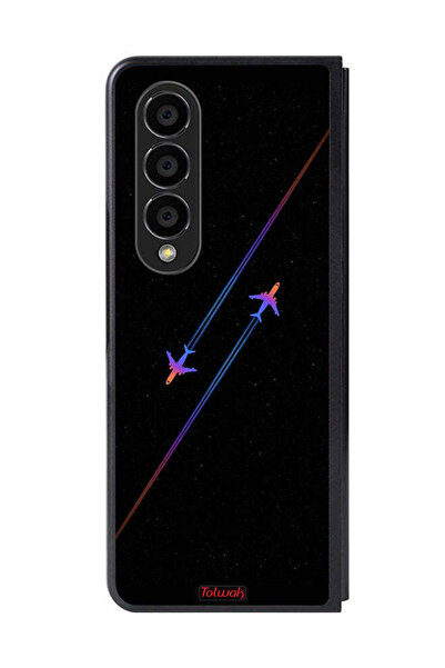 Tolwak غطاء حماية لهاتف سامسونج جالاكسي زد فولد 4 بتصميم فن الطائرات