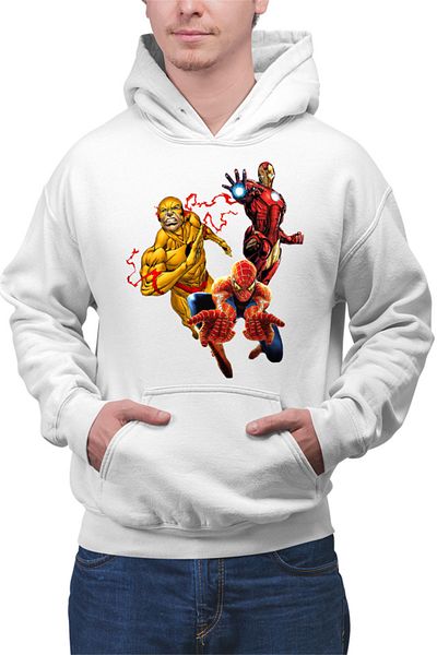 OEM Hanorac Barbati Spiderman Ironman Flash Heroes Save Earth