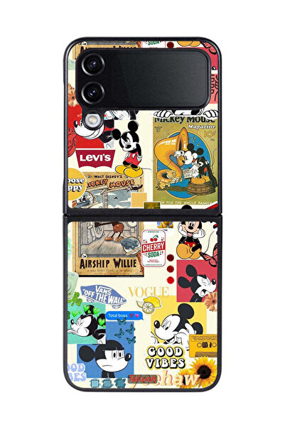 Tolwak غطاء حماية لهاتف Samsung Galaxy Z Flip 4 مع ملصقات Happy and Stickers