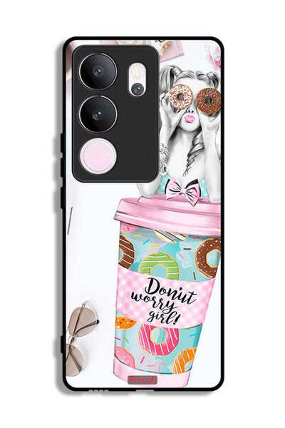 Tolwak غطاء حماية فيفو V29 برو بتصميم فتاة دونات ووري جيرل