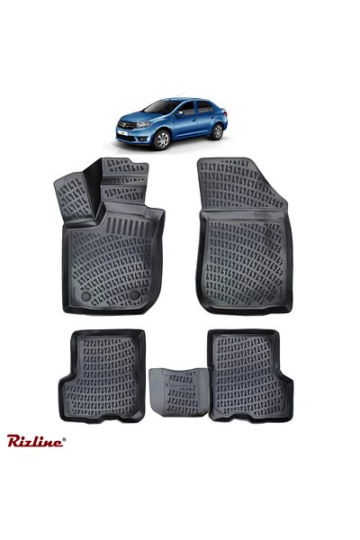 Rizline Covorașe auto 3D Tavă – Dacia Logan 2 (2013–2024) – Set Față Spate