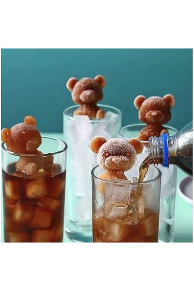 Hediye Rüzgarı Cute Teddy Bear Ice Mold - Fun and Flexible Silicone Ice Mold for Your Drinks
