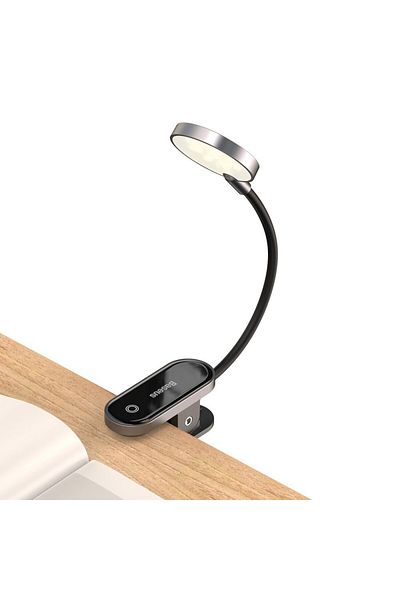 Baseus Mini lampka lampa LED do czytania ekranu z klipsem szary