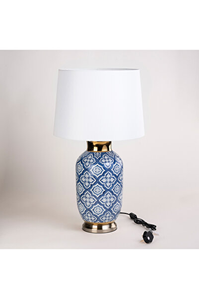 homez مصباح طاولة أزرق مع ذهبي - 21 * 21 * 50 سم