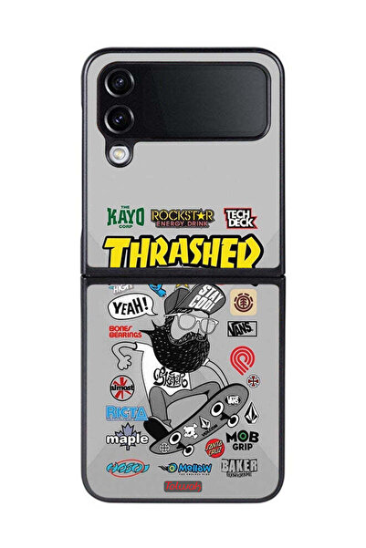 Tolwak غطاء حماية لهاتف Samsung Galaxy Z Flip 4 ملصق Thrasher