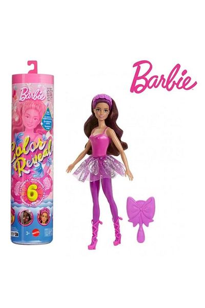 divendi-ro Păpușa Barbie Color Reveal Balerina, vârsta 3+ ani, dimensiune 8x32cm, roz