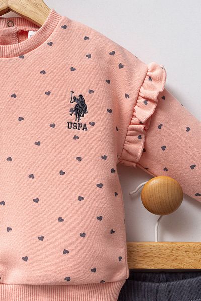 U.S. Polo Assn. مجموعة مكونة من قطعتين من ملابس الأطفال البنات المرخصة
