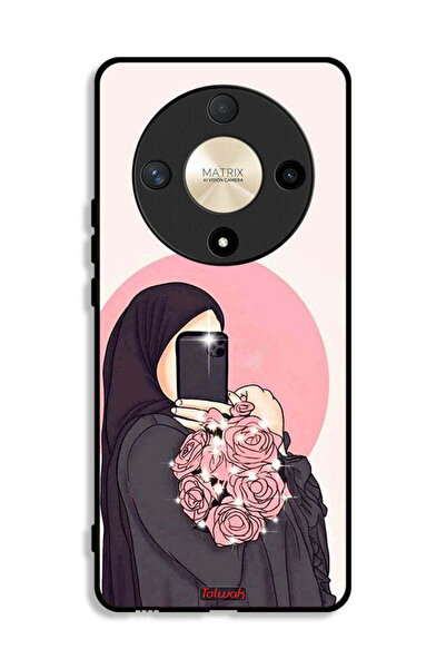 Tolwak Honor X9b Protective Case Cover Making Selfies While Holding Flowers Art
