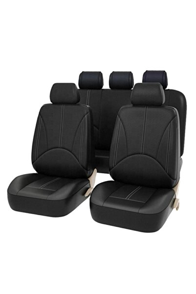 divendi-ro Set de 11 huse universale pentru scaune auto din piele NEGRE AG338E