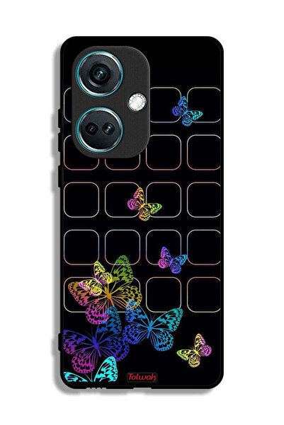 Tolwak غطاء حماية لهاتف OnePlus Nord CE3 بنقشة فراشات ملونة