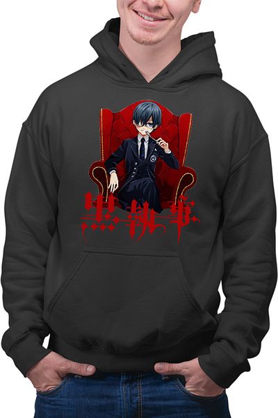 OEM Men's Hoodie Black Butler Ciel Family Manga Otaku