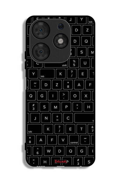 Tolwak Tecno Spark 10 Pro Protective Case Cover Random Keyboard Keys Pattern