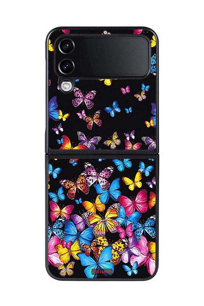 Tolwak Samsung Galaxy Z Flip 4 Protective Case Cover Colorful Butterflies