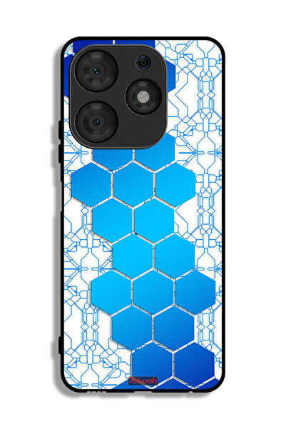 Tolwak غطاء حماية لهاتف تكنو سبارك 10 برو بأيقونات سداسية الشكل على شكل خلية نحل